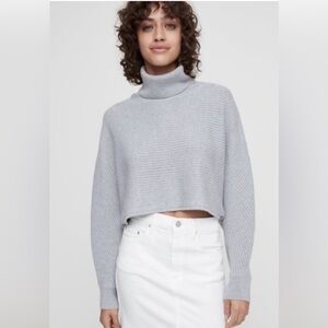 Aritzia WILFRED naomi 100% merino wool
Grey cropped sweater - size S